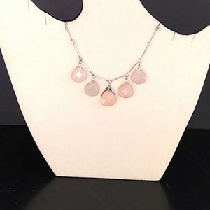 NWT Banana Republic Bar Link Faceted Pink Stone